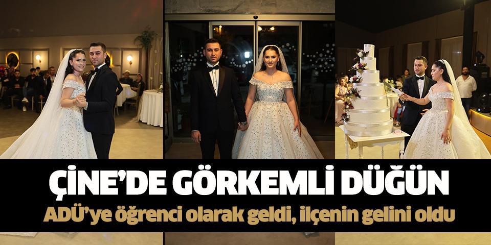 Çine’de görkemli düğün: ADÜ’ye öğrenci olarak geldi, ilçenin gelini oldu